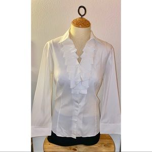 Lafayette 148 New York | White Ruffle Blouse